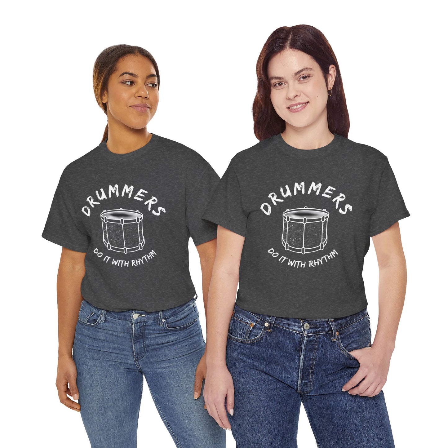 Drummer T-shirt - Do it with Rhythm - Heavy Cotton Tee (Unisex)