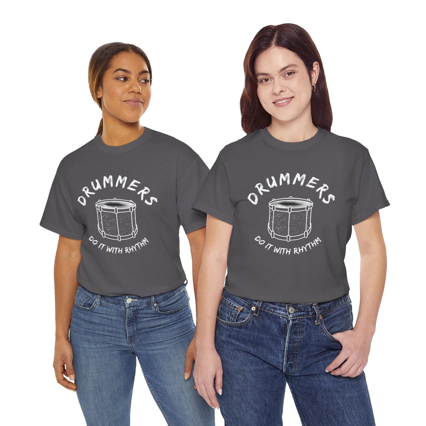 Drummer T-shirt - Do it with Rhythm - Heavy Cotton Tee (Unisex)