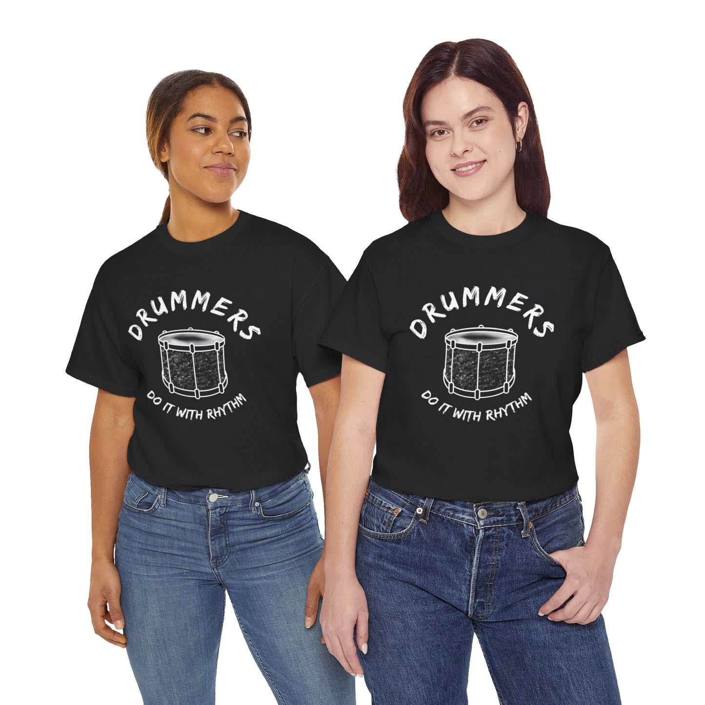 Drummer T-shirt - Do it with Rhythm - Heavy Cotton Tee (Unisex)