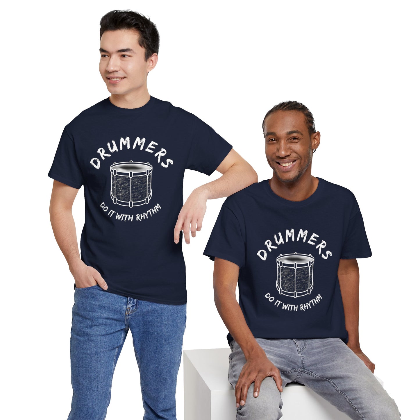 Drummer T-shirt - Do it with Rhythm - Heavy Cotton Tee (Unisex)
