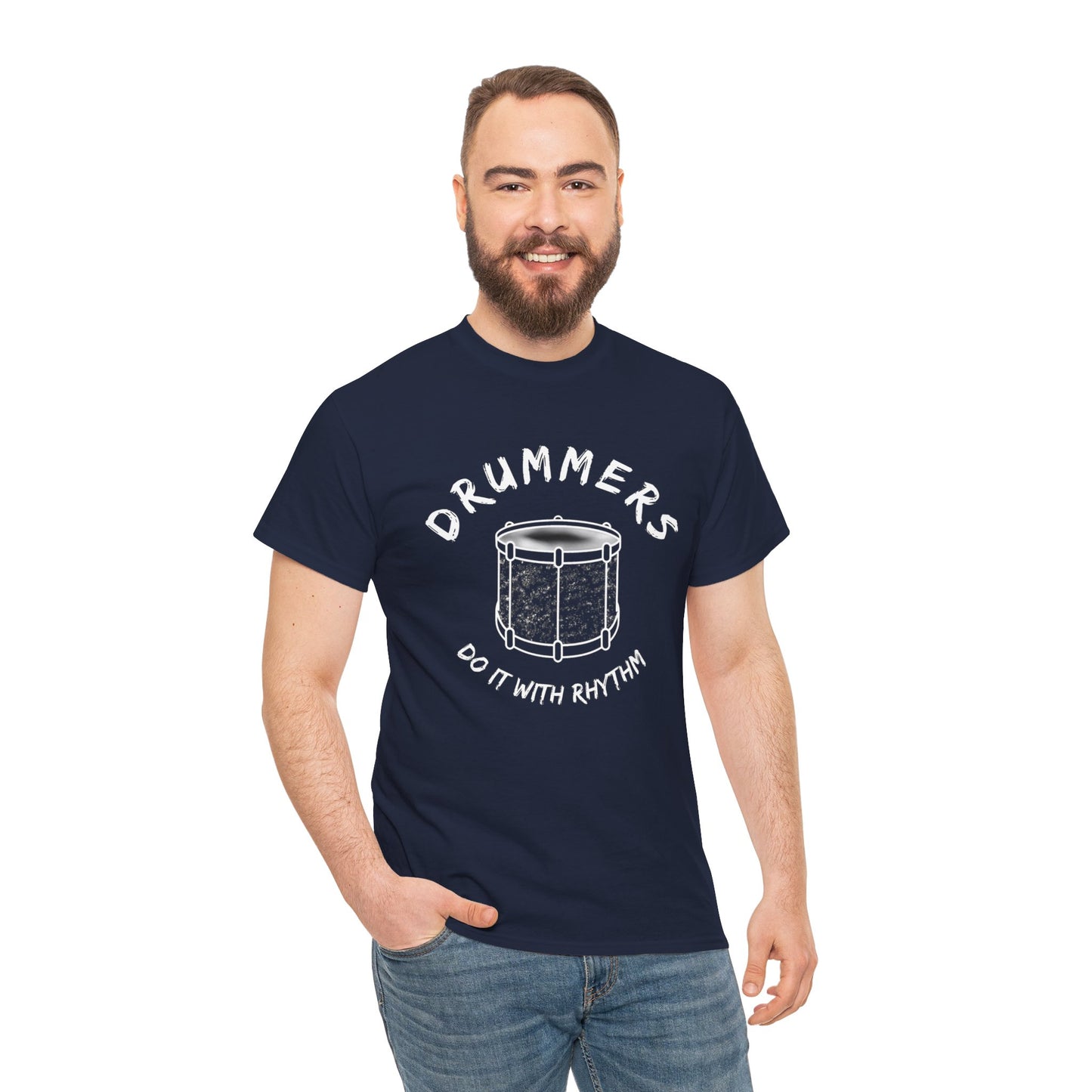 Drummer T-shirt - Do it with Rhythm - Heavy Cotton Tee (Unisex)