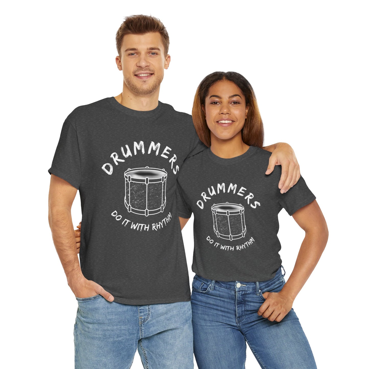 Drummer T-shirt - Do it with Rhythm - Heavy Cotton Tee (Unisex)