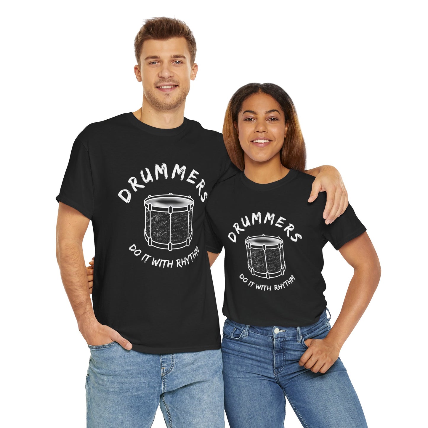 Drummer T-shirt - Do it with Rhythm - Heavy Cotton Tee (Unisex)