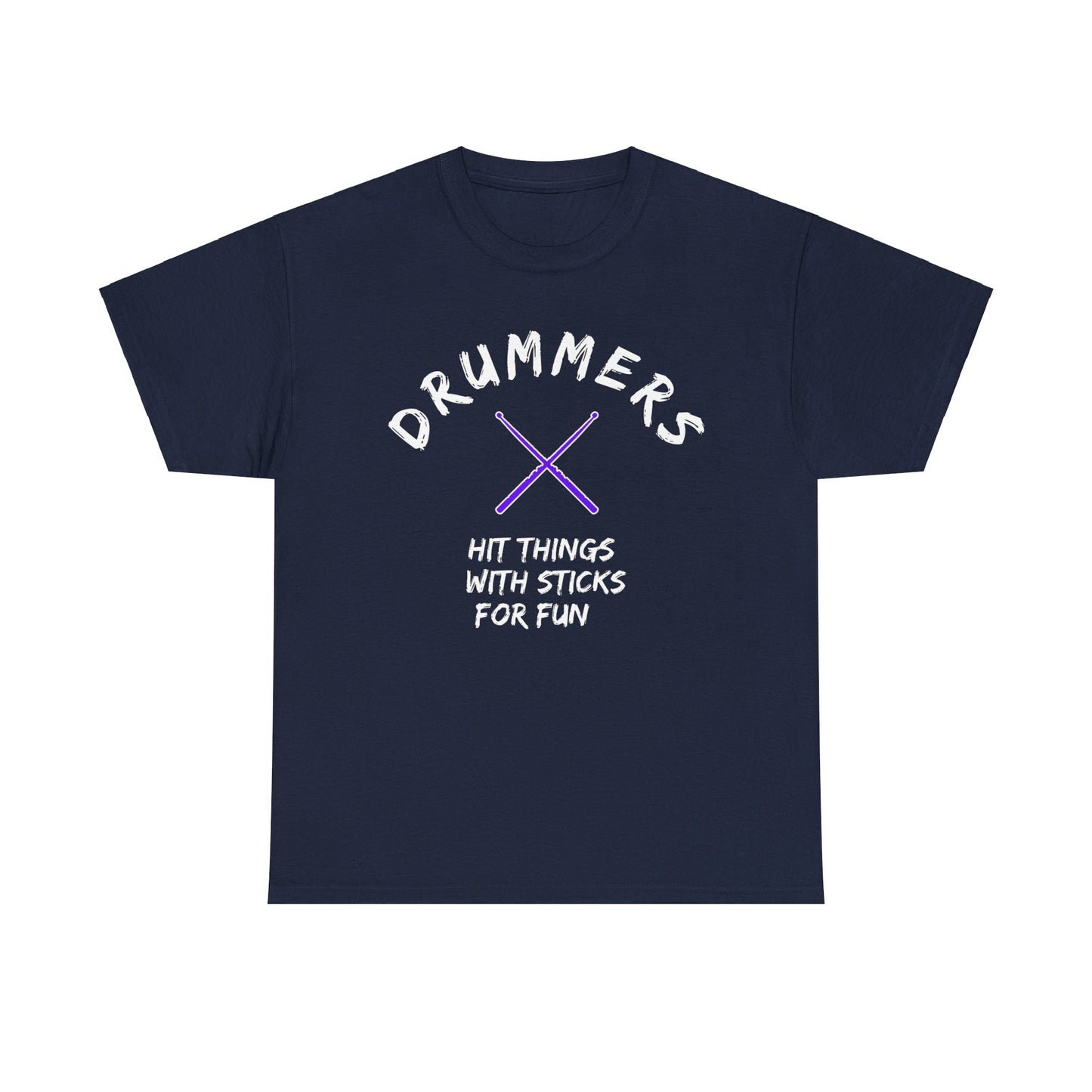 Drummer T-shirt - Hit things with sticks for fun - Heavy Cotton Tee (Unisex)