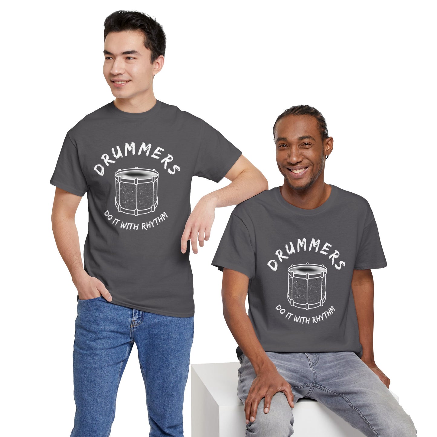 Drummer T-shirt - Do it with Rhythm - Heavy Cotton Tee (Unisex)