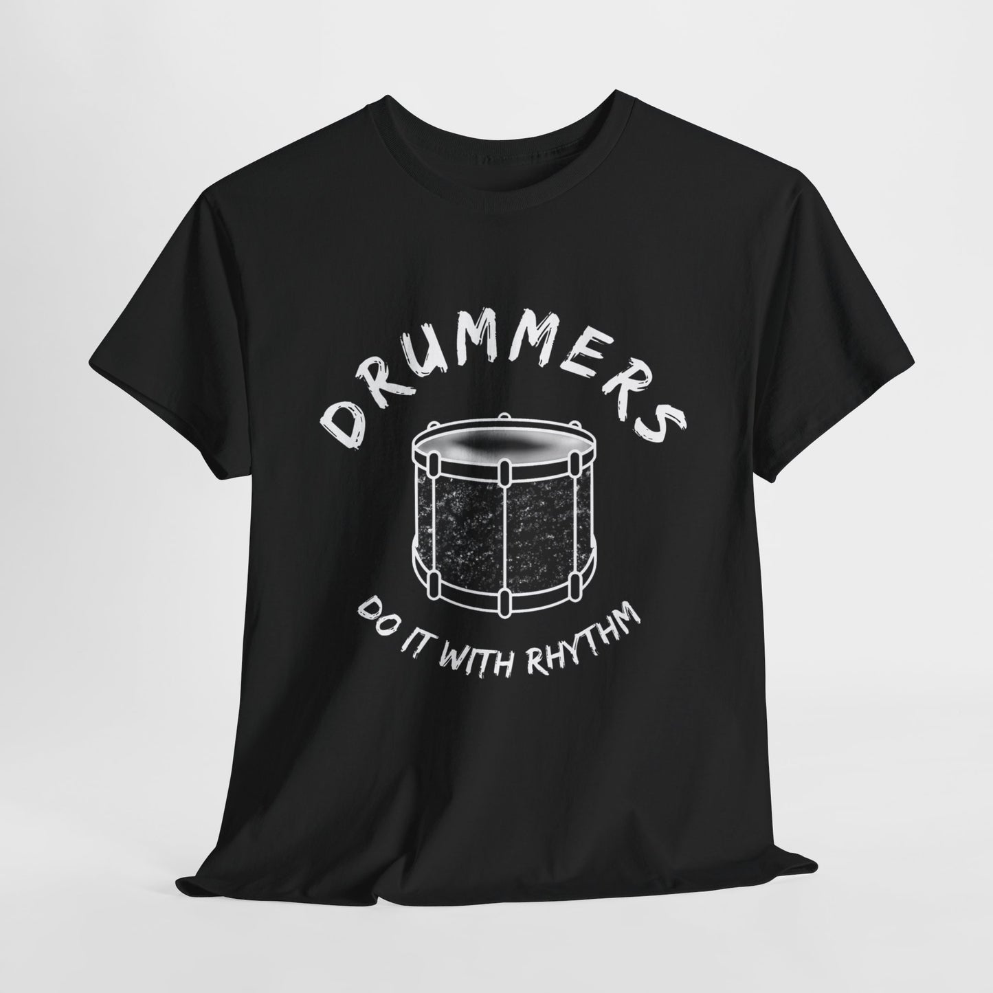 Drummer T-shirt - Do it with Rhythm - Heavy Cotton Tee (Unisex)