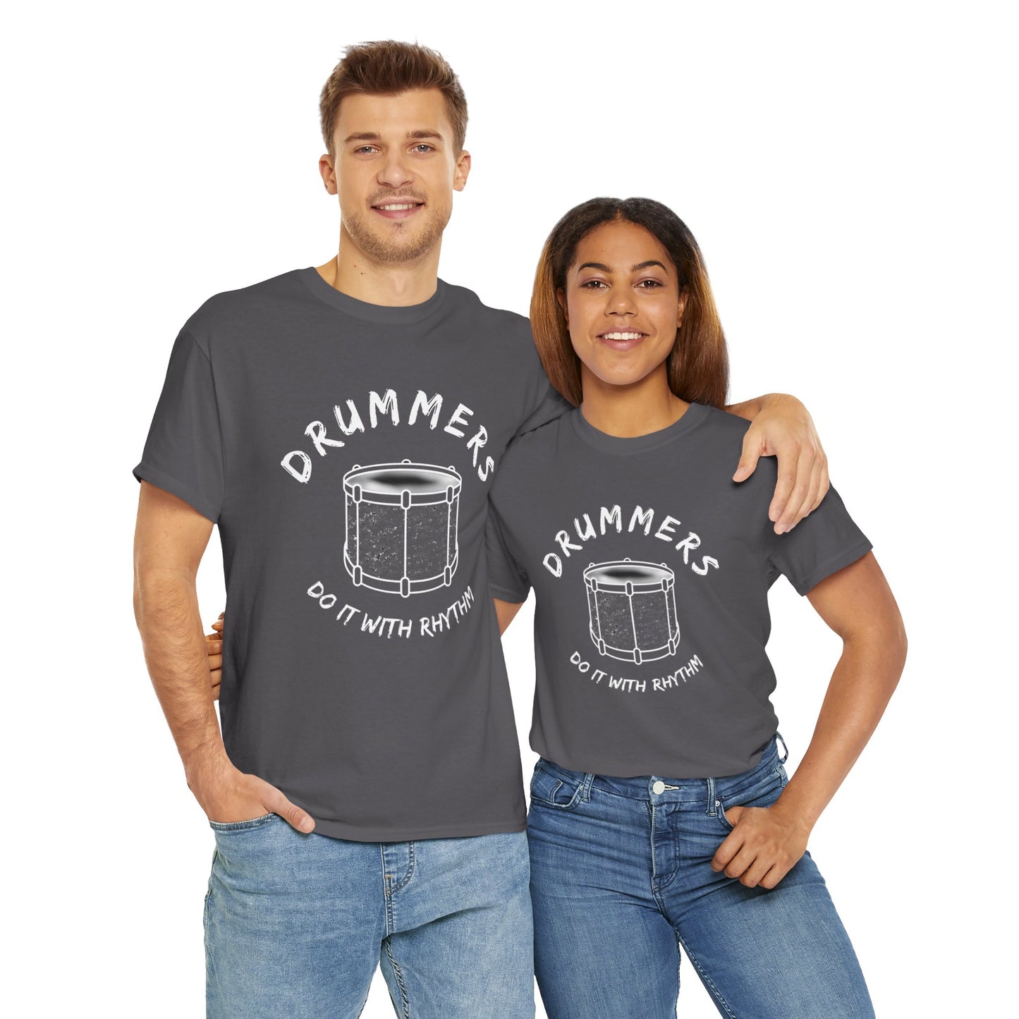 Drummer T-shirt - Do it with Rhythm - Heavy Cotton Tee (Unisex)