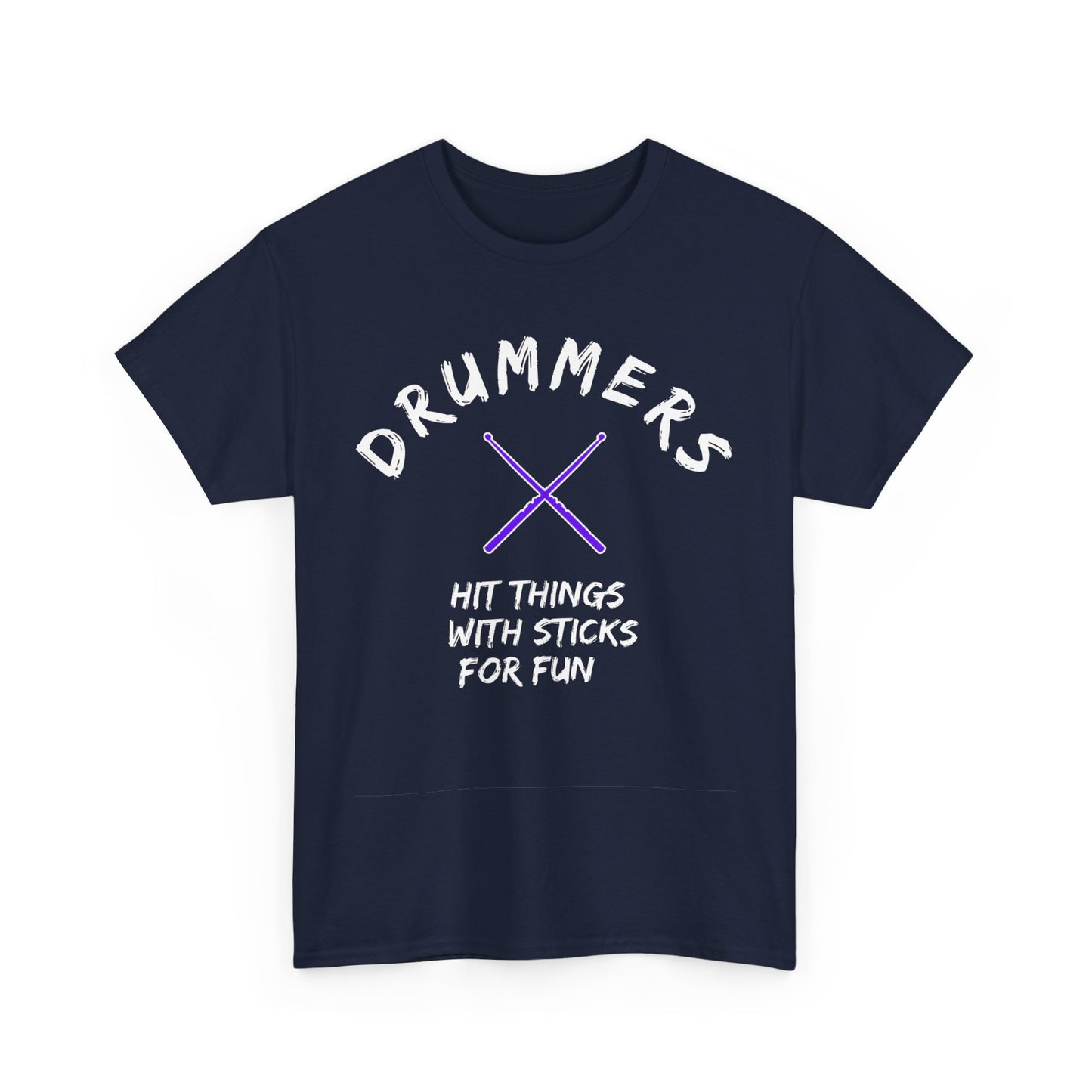 Drummer T-shirt - Hit things with sticks for fun - Heavy Cotton Tee (Unisex)