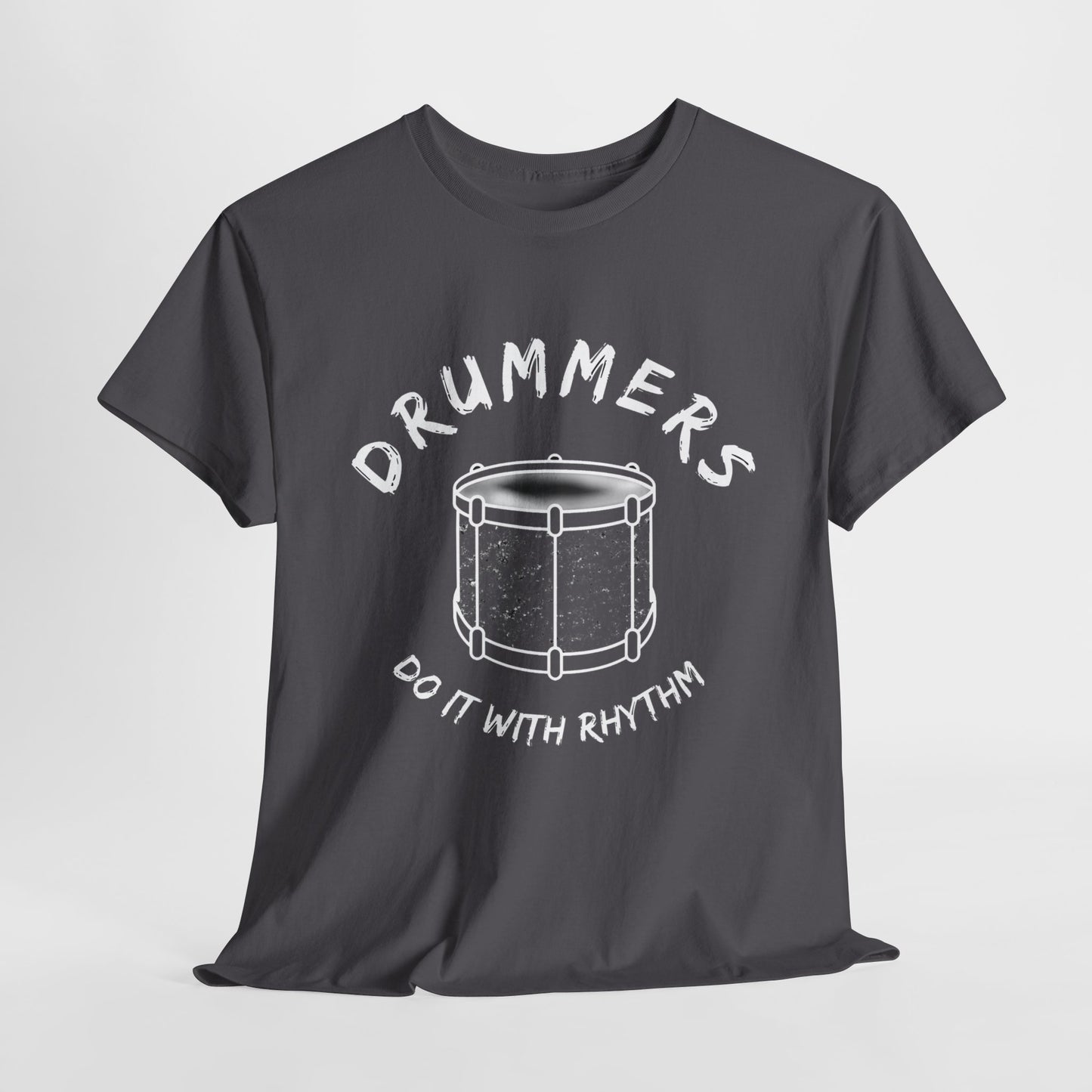 Drummer T-shirt - Do it with Rhythm - Heavy Cotton Tee (Unisex)